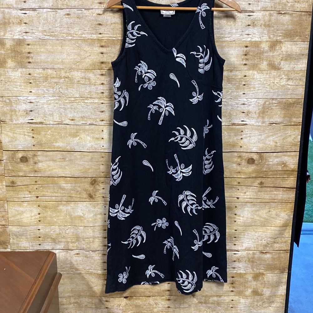 Vintage Jacqueline Studio palm motif shift dress size medium